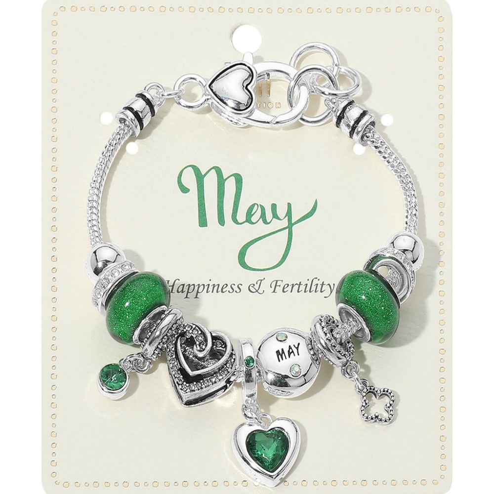 May Birthstone Charm Bracelet